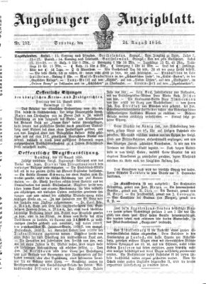 Augsburger Anzeigeblatt Sonntag 24. August 1856