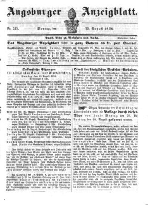 Augsburger Anzeigeblatt Montag 25. August 1856