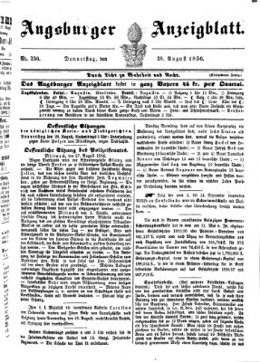 Augsburger Anzeigeblatt Donnerstag 28. August 1856