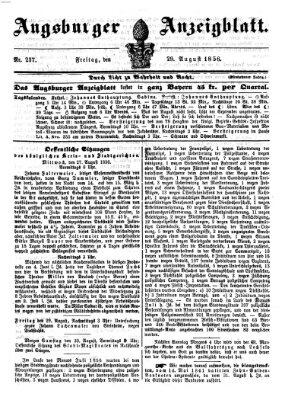 Augsburger Anzeigeblatt Freitag 29. August 1856