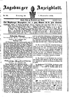 Augsburger Anzeigeblatt Sonntag 7. September 1856