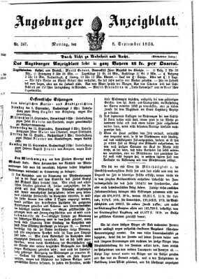 Augsburger Anzeigeblatt Montag 8. September 1856