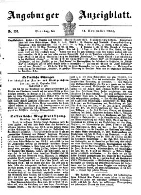 Augsburger Anzeigeblatt Sonntag 14. September 1856
