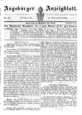 Augsburger Anzeigeblatt Dienstag 16. September 1856