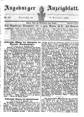 Augsburger Anzeigeblatt Donnerstag 18. September 1856