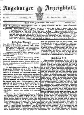 Augsburger Anzeigeblatt Dienstag 23. September 1856