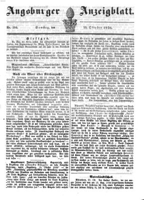 Augsburger Anzeigeblatt Samstag 25. Oktober 1856