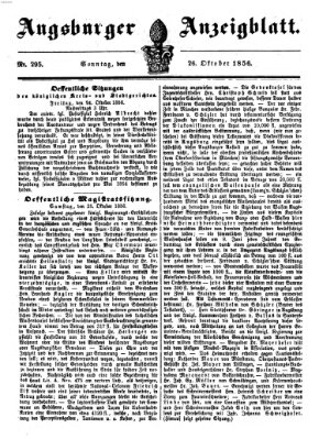 Augsburger Anzeigeblatt Sonntag 26. Oktober 1856