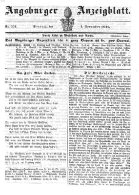 Augsburger Anzeigeblatt Sonntag 2. November 1856