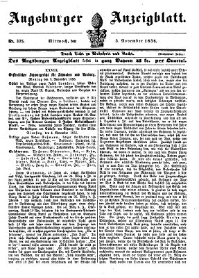 Augsburger Anzeigeblatt Mittwoch 5. November 1856