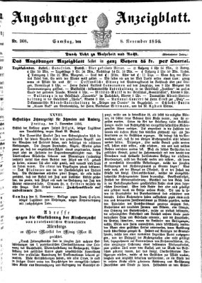 Augsburger Anzeigeblatt Samstag 8. November 1856