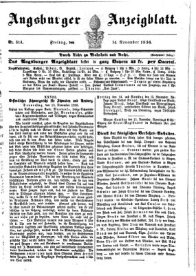 Augsburger Anzeigeblatt Freitag 14. November 1856