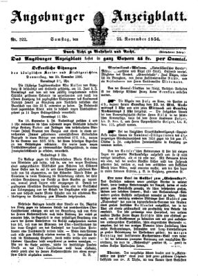 Augsburger Anzeigeblatt Samstag 22. November 1856