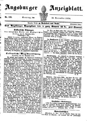 Augsburger Anzeigeblatt Sonntag 23. November 1856