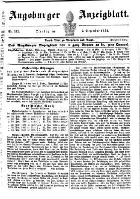 Augsburger Anzeigeblatt Dienstag 2. Dezember 1856