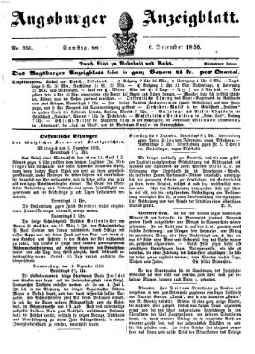 Augsburger Anzeigeblatt Samstag 6. Dezember 1856