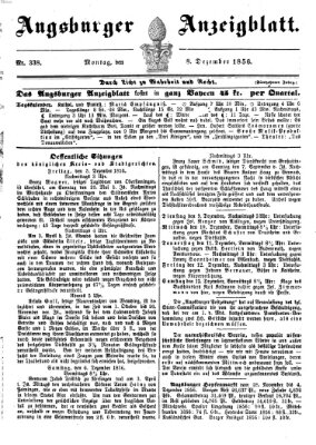 Augsburger Anzeigeblatt Montag 8. Dezember 1856