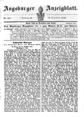 Augsburger Anzeigeblatt Montag 15. Dezember 1856