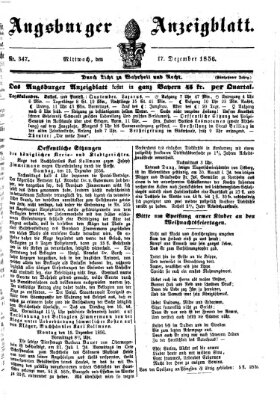 Augsburger Anzeigeblatt Mittwoch 17. Dezember 1856