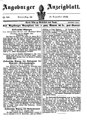 Augsburger Anzeigeblatt Donnerstag 18. Dezember 1856