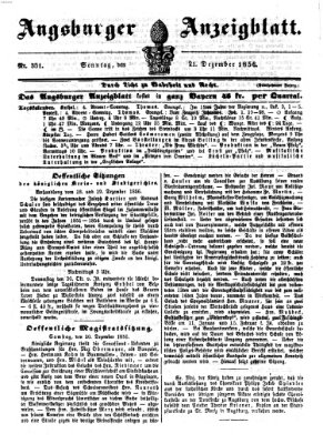 Augsburger Anzeigeblatt Sonntag 21. Dezember 1856