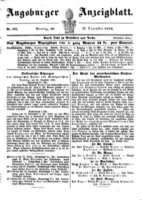 Augsburger Anzeigeblatt Montag 22. Dezember 1856