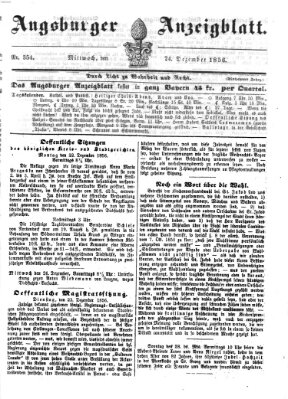 Augsburger Anzeigeblatt Mittwoch 24. Dezember 1856