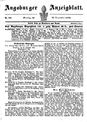 Augsburger Anzeigeblatt Montag 29. Dezember 1856