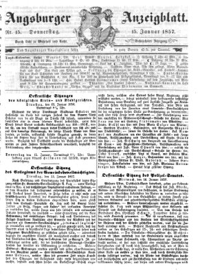 Augsburger Anzeigeblatt Donnerstag 15. Januar 1857