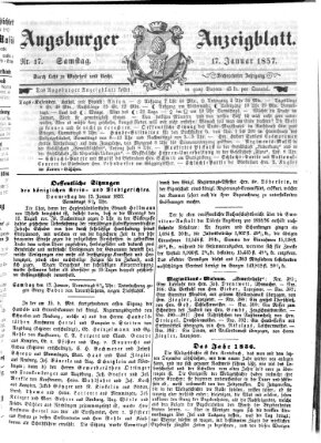 Augsburger Anzeigeblatt Samstag 17. Januar 1857