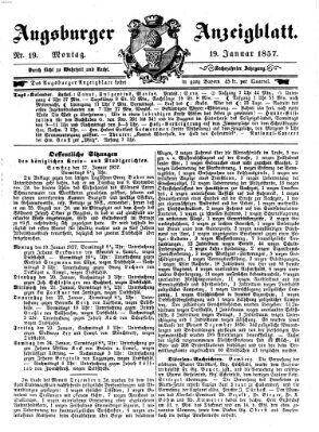 Augsburger Anzeigeblatt Montag 19. Januar 1857