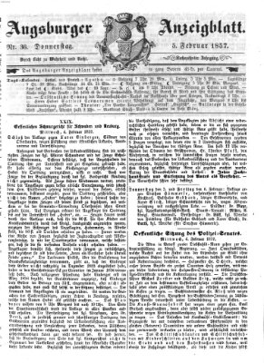 Augsburger Anzeigeblatt Donnerstag 5. Februar 1857