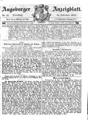 Augsburger Anzeigeblatt Dienstag 24. Februar 1857