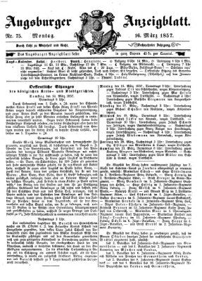 Augsburger Anzeigeblatt Montag 16. März 1857