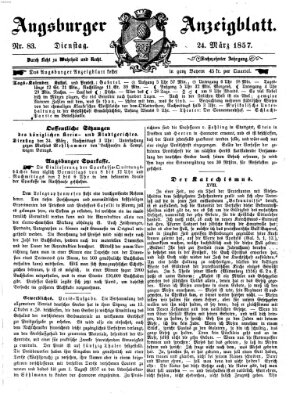 Augsburger Anzeigeblatt Dienstag 24. März 1857