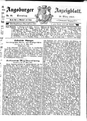 Augsburger Anzeigeblatt Sonntag 29. März 1857