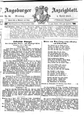 Augsburger Anzeigeblatt Montag 6. April 1857