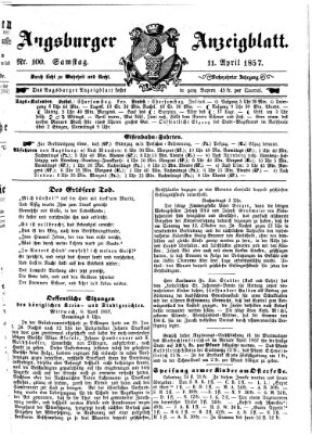 Augsburger Anzeigeblatt Samstag 11. April 1857