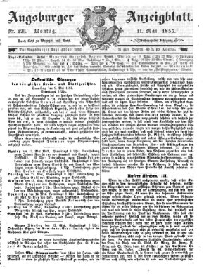 Augsburger Anzeigeblatt Montag 11. Mai 1857