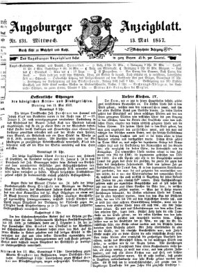 Augsburger Anzeigeblatt Mittwoch 13. Mai 1857