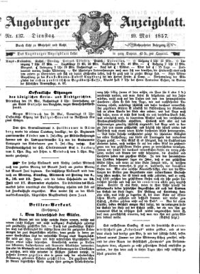 Augsburger Anzeigeblatt Dienstag 19. Mai 1857