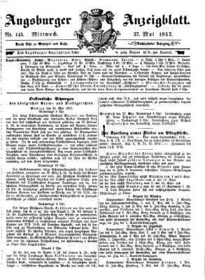 Augsburger Anzeigeblatt Mittwoch 27. Mai 1857