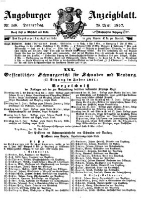 Augsburger Anzeigeblatt Donnerstag 28. Mai 1857