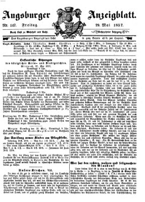 Augsburger Anzeigeblatt Freitag 29. Mai 1857