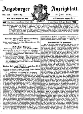 Augsburger Anzeigeblatt Montag 15. Juni 1857