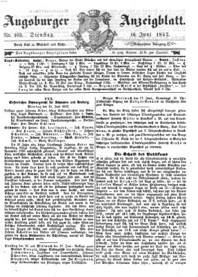 Augsburger Anzeigeblatt Dienstag 16. Juni 1857