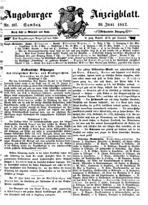 Augsburger Anzeigeblatt Samstag 20. Juni 1857