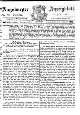 Augsburger Anzeigeblatt Dienstag 23. Juni 1857