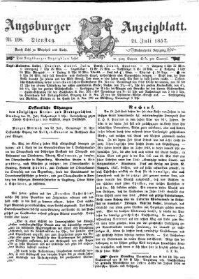 Augsburger Anzeigeblatt Dienstag 21. Juli 1857