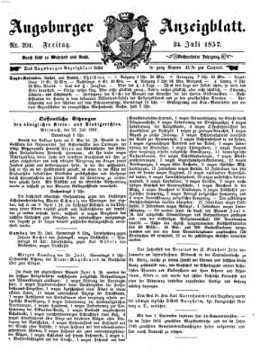 Augsburger Anzeigeblatt Freitag 24. Juli 1857